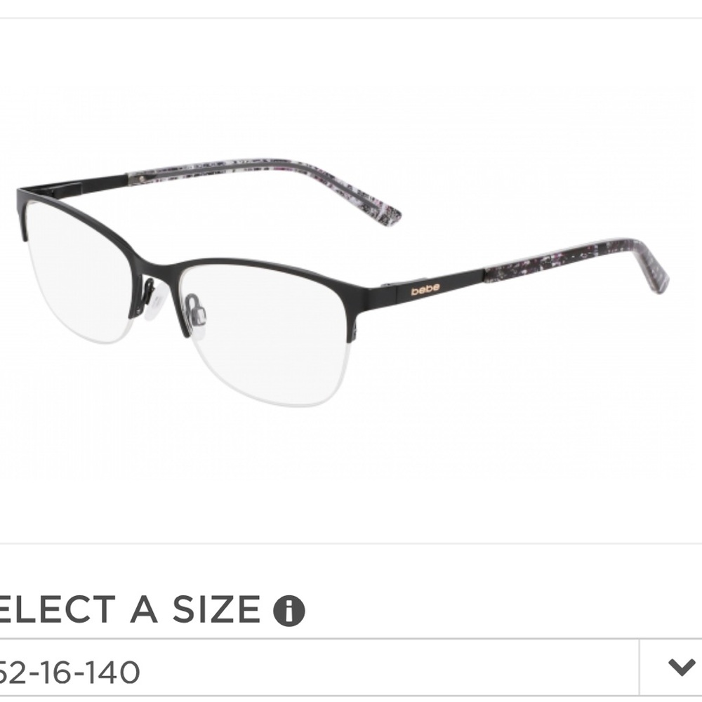 Brand new Bebe glasses style BB5236 color black size 52/16
